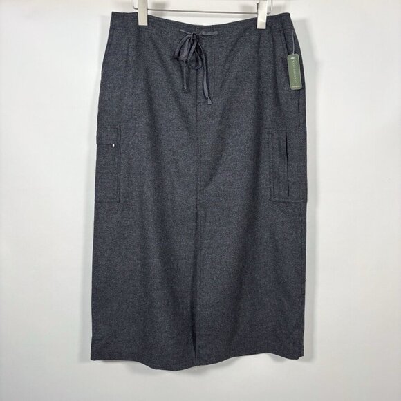 Eddie Bauer Dresses & Skirts - Eddie Bauer Wool Cargo Carpenter Maxi Midi Skirt Charcoal Gray - 14 Petite - NWT